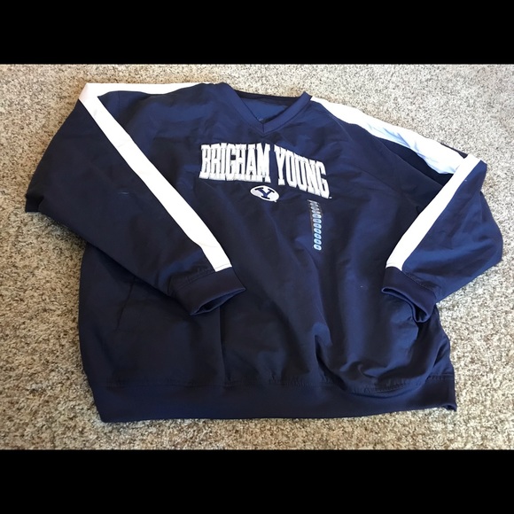 New Brigham Young Navy and White Nylon Lined Jacket, XL - Picture 1 of 7